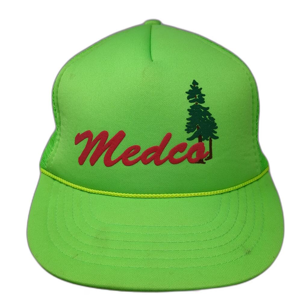 Headmost Medco Pine Tree Green Trucker Hat One Size Mesh Back Rope Polyester